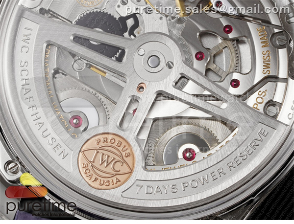 I W C APS공장 IWC 포르투기저 오토메틱 스틸 아이스블루다이얼 퍼플가죽스트랩 Portugieser Automatic 42mm SS APSF 1_1 Best Edition Ice Blue Dial on Purple Leather Strap A52011 레플리카 16번 이미지 - 시계 | 세미샵 레플리카 사이트