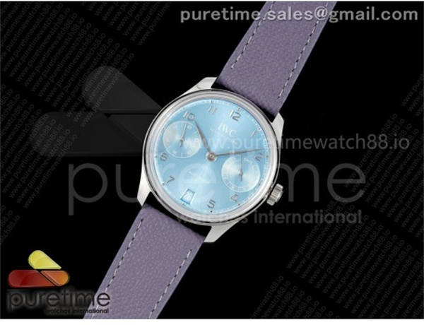 I W C APS공장 IWC 포르투기저 오토메틱 스틸 아이스블루다이얼 퍼플가죽스트랩 Portugieser Automatic 42mm SS APSF 1_1 Best Edition Ice Blue Dial on Purple Leather Strap A52011 레플리카 31번 이미지 - 시계 | 세미샵 레플리카 사이트
