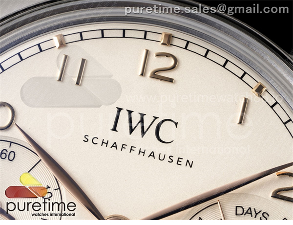 I W C APS공장 IWC 포르투기저 오토메틱 스틸 화이트다이얼 블랙가죽스트랩 Portugieser Automatic 42mm SS APSF 1_1 Best Edition White Dial RG Marker on Black Leather Strap A52011 레플리카 3번 이미지 - 시계 | 세미샵 레플리카 사이트