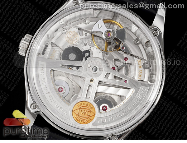 I W C APS공장 IWC 포르투기저 오토메틱 스틸 화이트다이얼 블랙가죽스트랩 Portugieser Automatic 42mm SS APSF 1_1 Best Edition White Dial RG Marker on Black Leather Strap A52011 레플리카 14번 이미지 - 시계 | 세미샵 레플리카 사이트