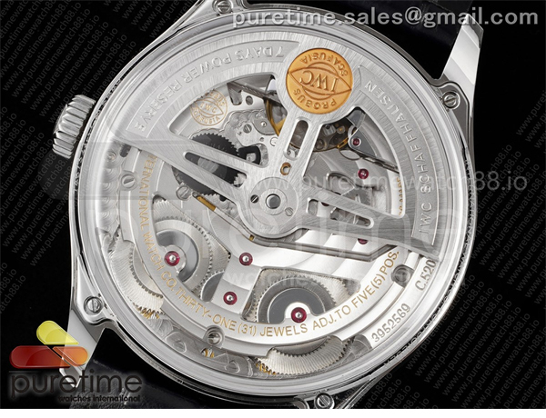 I W C APS공장 IWC 포르투기저 오토메틱 스틸 화이트다이얼 블랙가죽스트랩 Portugieser Automatic 42mm SS APSF 1_1 Best Edition White Dial RG Marker on Black Leather Strap A52011 레플리카 15번 이미지 - 시계 | 세미샵 레플리카 사이트