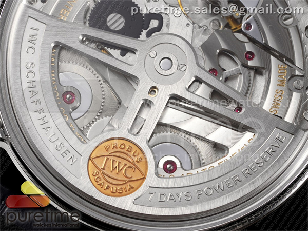 I W C APS공장 IWC 포르투기저 오토메틱 스틸 화이트다이얼 블랙가죽스트랩 Portugieser Automatic 42mm SS APSF 1_1 Best Edition White Dial RG Marker on Black Leather Strap A52011 레플리카 16번 이미지 - 시계 | 세미샵 레플리카 사이트