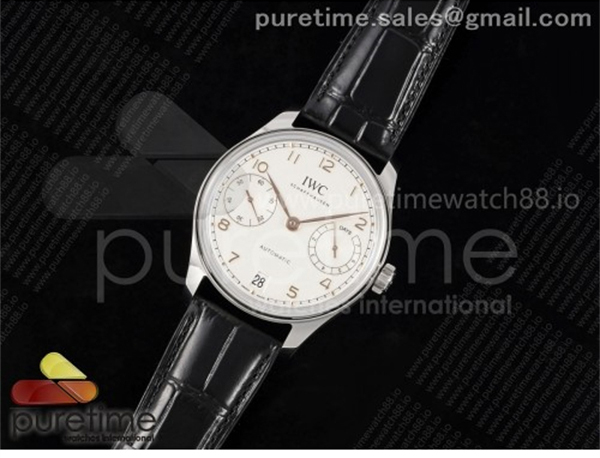 I W C APS공장 IWC 포르투기저 오토메틱 스틸 화이트다이얼 블랙가죽스트랩 Portugieser Automatic 42mm SS APSF 1_1 Best Edition White Dial RG Marker on Black Leather Strap A52011 레플리카 31번 이미지 - 시계 | 세미샵 레플리카 사이트
