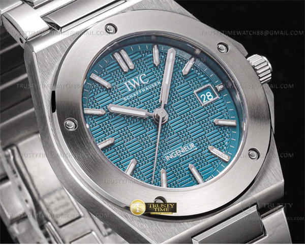 I W C GH공장 IWC 인제니어 아쿠아다이얼 브레이슬릿 IWC0555D – Ingenieur Auto SS_SS A-Grn GHF MY9015 그린 블루 레플리카 4번 이미지 - 시계 | 세미샵 레플리카 사이트