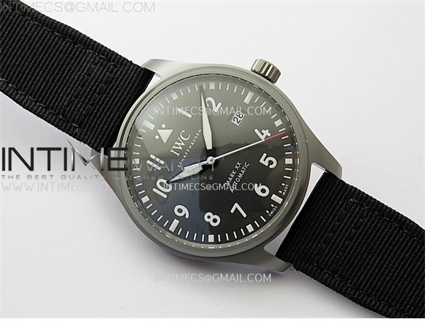 I W C M+공장 IWC 마크20 그레이다이얼 블랙스트랩 Pilot Mark XX IW3282 Ti M+F 1_1 Best Edition Gray Dial on Black Nylon Strap MIYOTA 9015 엠플러스 레플리카 2번 이미지 - 시계 | 세미샵 레플리카 사이트