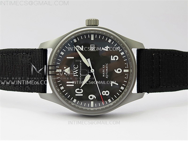 I W C M+공장 IWC 마크20 그레이다이얼 블랙스트랩 Pilot Mark XX IW3282 Ti M+F 1_1 Best Edition Gray Dial on Black Nylon Strap MIYOTA 9015 엠플러스 레플리카 3번 이미지 - 시계 | 세미샵 레플리카 사이트