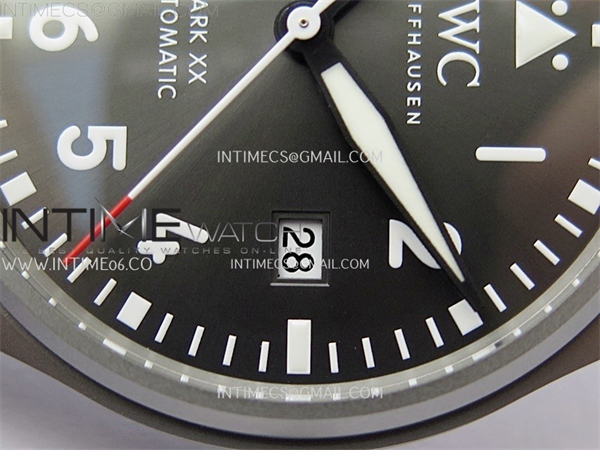I W C M+공장 IWC 마크20 그레이다이얼 블랙스트랩 Pilot Mark XX IW3282 Ti M+F 1_1 Best Edition Gray Dial on Black Nylon Strap MIYOTA 9015 엠플러스 레플리카 5번 이미지 - 시계 | 세미샵 레플리카 사이트