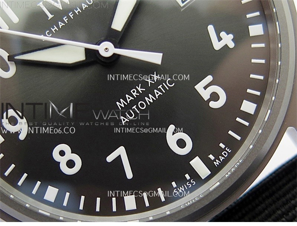 I W C M+공장 IWC 마크20 그레이다이얼 블랙스트랩 Pilot Mark XX IW3282 Ti M+F 1_1 Best Edition Gray Dial on Black Nylon Strap MIYOTA 9015 엠플러스 레플리카 6번 이미지 - 시계 | 세미샵 레플리카 사이트