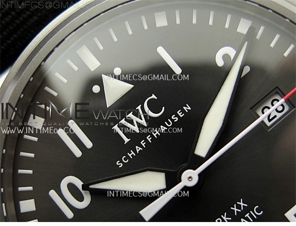 I W C M+공장 IWC 마크20 그레이다이얼 블랙스트랩 Pilot Mark XX IW3282 Ti M+F 1_1 Best Edition Gray Dial on Black Nylon Strap MIYOTA 9015 엠플러스 레플리카 8번 이미지 - 시계 | 세미샵 레플리카 사이트
