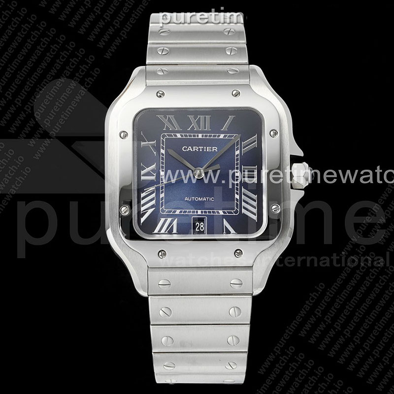 AF공장 까르띠에 산토스 라지 블루다이얼 브레이슬릿 Santos de Cartier 40mm SS AF 1_1 Best Edition Blue Dial on SS SmartLinks Bracelet MIYOTA 9015