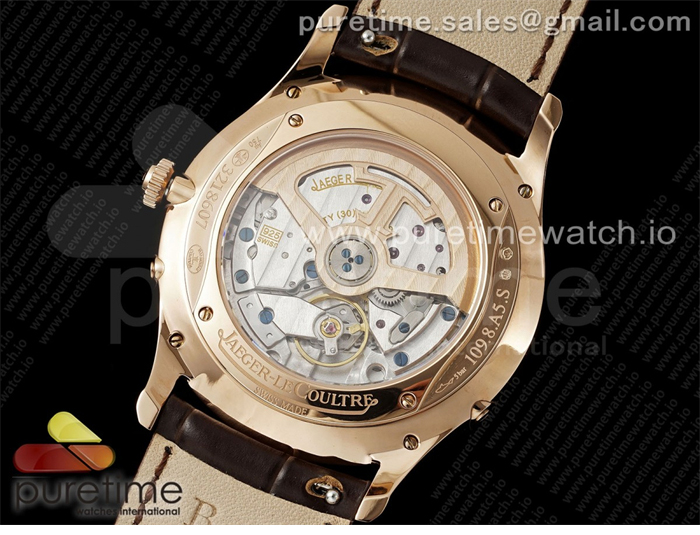Jaeger Le Coultre APS공장 예거르쿨트르 마스터 울트라씬 문페이즈 로즈골드금통 화이트다이얼 브라운가죽스트랩 Master Ultra Thin Moon RG APSF 1_1 Best Edition White Dial on Brown Leather Strap SA925 Super Clone 레플리카 21번 이미지 - 시계 | 세미샵 레플리카 사이트
