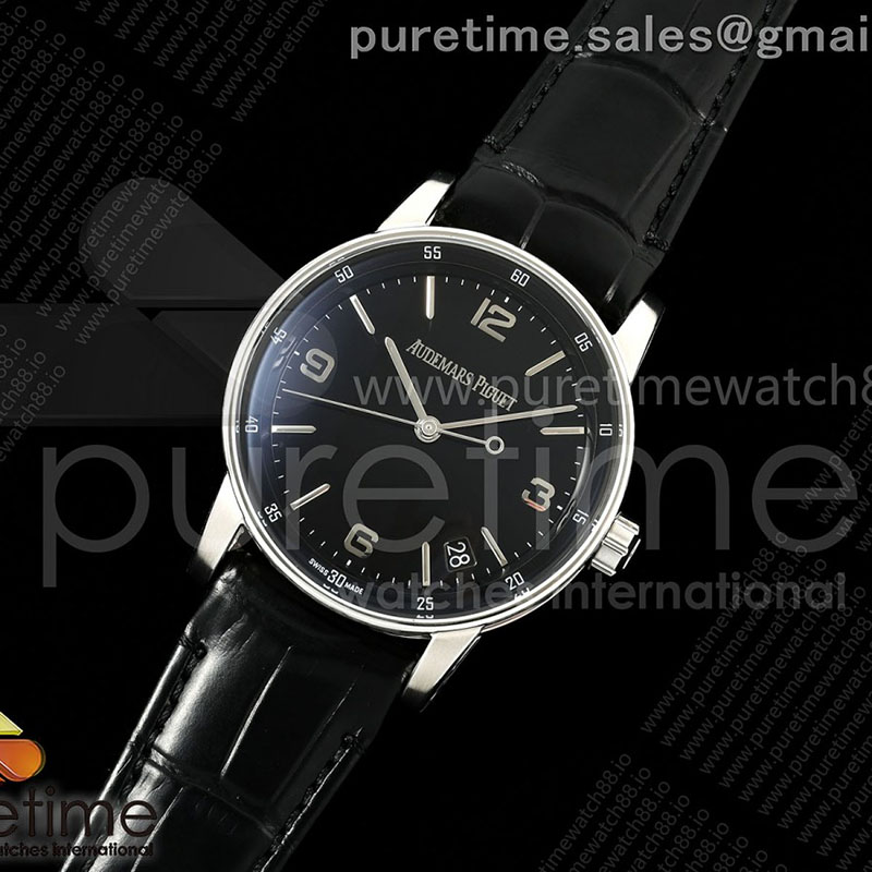APS공장 오데마피게 로얄오크 15210 CODE 11.59 스틸 블랙다이얼 가죽스트랩 Code 11.59 SS 15210 APSF 1_1 Best Edition Black Dial on Black Leather Strap SA4302 Super Clone