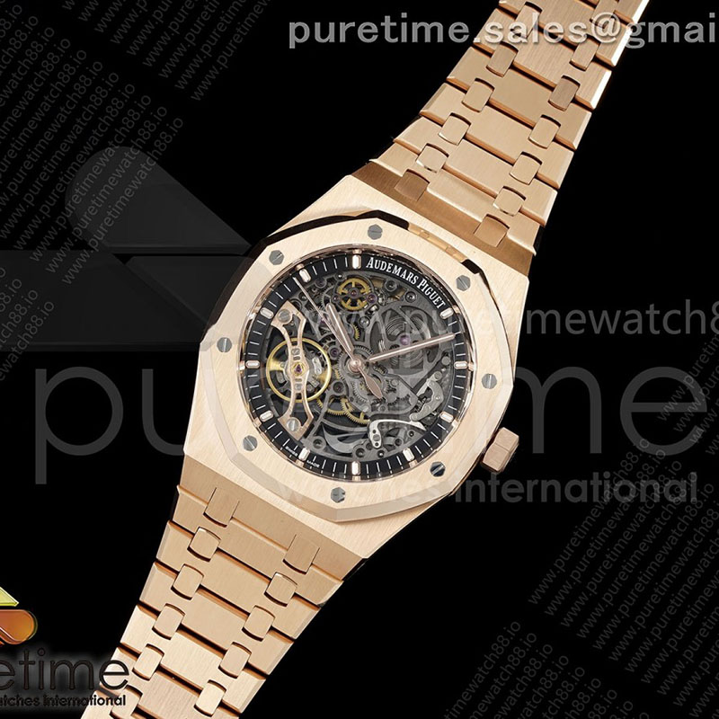 THB공장 오데마피게 로얄오크 41 오픈워크 15407 로즈골드금통 스켈레톤다이얼 브레이슬릿 Royal Oak 41mm Openworked 15407 RG THBF 1_1 Best Edition on RG Bracelet SA3132 V2