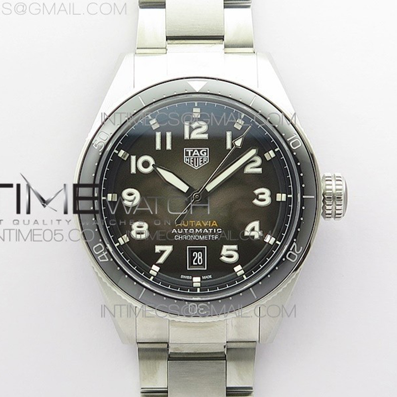 KOR공장 태그호이어 오타비아 그레이다이얼 Autavia WBE5116 42mm SS KOR 1_1 Best Edition Gray Dial on SS Bracelet SW200