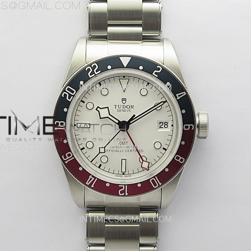 ZF공장 튜더 블랙베이 41 gmt 바젤월드 펩시 화이트다이얼 브레이슬릿 Black Bay M79830RB-0010 GMT Baselworld Pepsi Bezel ZF 1_1 Best Edition White Dial on SS Bracelet A2836