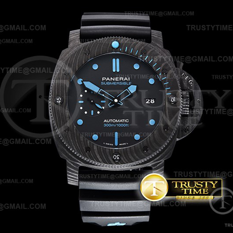 VS공장 파네라이 PAM1616 카보테크 블랙다이얼 러버스트랩 PAM1616 Carbotech Submersible 47mm CB_RU VSF P9000 - 썸네일