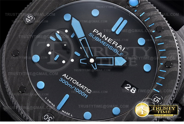 VS공장 파네라이 PAM1616 카보테크 블랙다이얼 러버스트랩 PAM1616 Carbotech Submersible 47mm CB_RU VSF P9000 - 상세 이미지