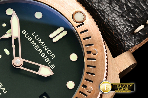 VS공장 파네라이 PAM382 브론조 그린다이얼 가죽스트랩 PAM382N Bronzo Submersible BR_LE Green VSF V2 Mod9000 - 상세 이미지