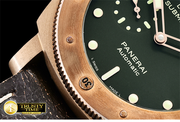 VS공장 파네라이 PAM382 브론조 그린다이얼 가죽스트랩 PAM382N Bronzo Submersible BR_LE Green VSF V2 Mod9000 - 상세 이미지