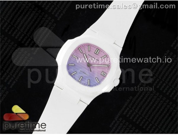 Patek Philippe AMG공장 파텍필립 노틸러스 5711 화이트풀세라믹 퍼플그라데이션다이얼 화이트러버스트랩 AET Nautilus 5711 White Ceramic AMGF Best Edition Purple_Pink Dial on White Rubber Strap MIYOTA 9015 레플리카 34번 이미지 - 시계 | 세미샵 레플리카 사이트