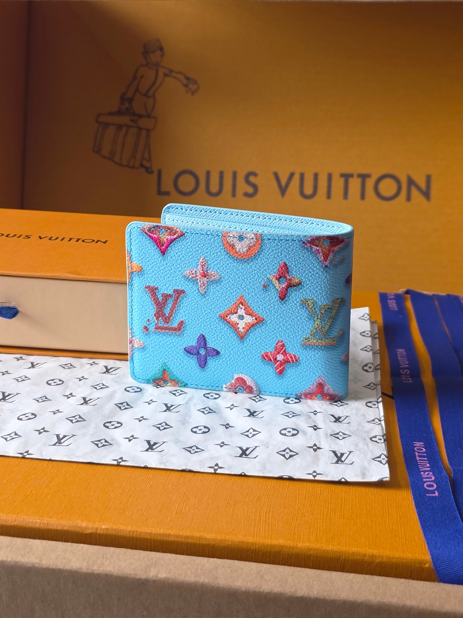 Louis Vuitton 루이비통 슬렌더 월릿 모노그램 크래커 블루 레플리카 2번 이미지 - 지갑 | 세미샵 레플리카 사이트