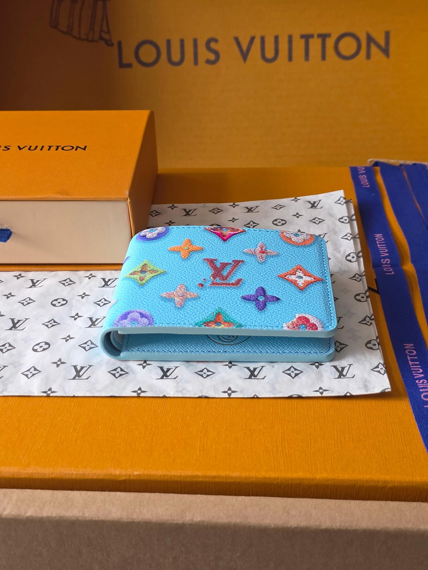 Louis Vuitton 루이비통 슬렌더 월릿 모노그램 크래커 블루 레플리카 3번 이미지 - 지갑 | 세미샵 레플리카 사이트