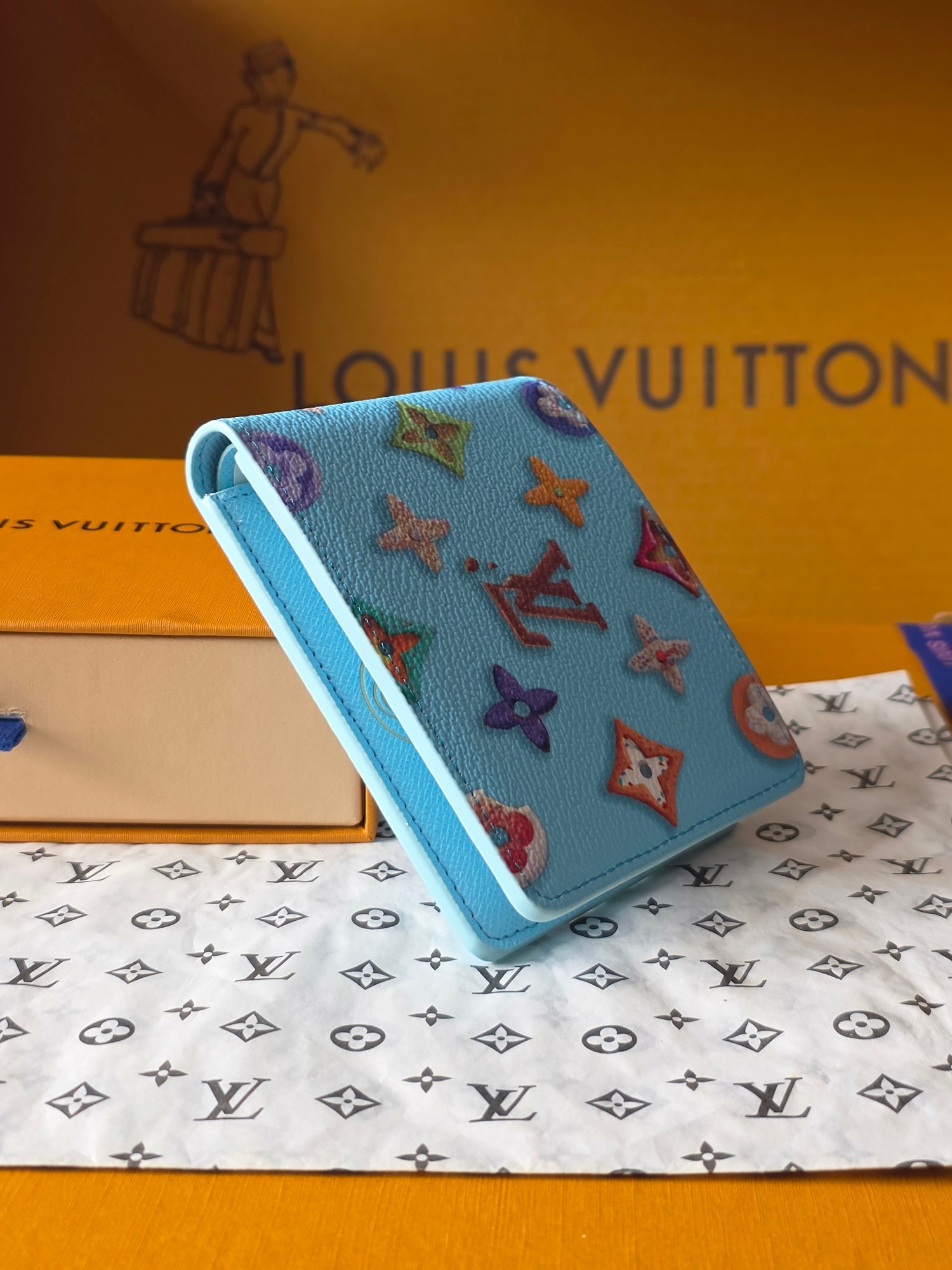 Louis Vuitton 루이비통 슬렌더 월릿 모노그램 크래커 블루 레플리카 4번 이미지 - 지갑 | 세미샵 레플리카 사이트