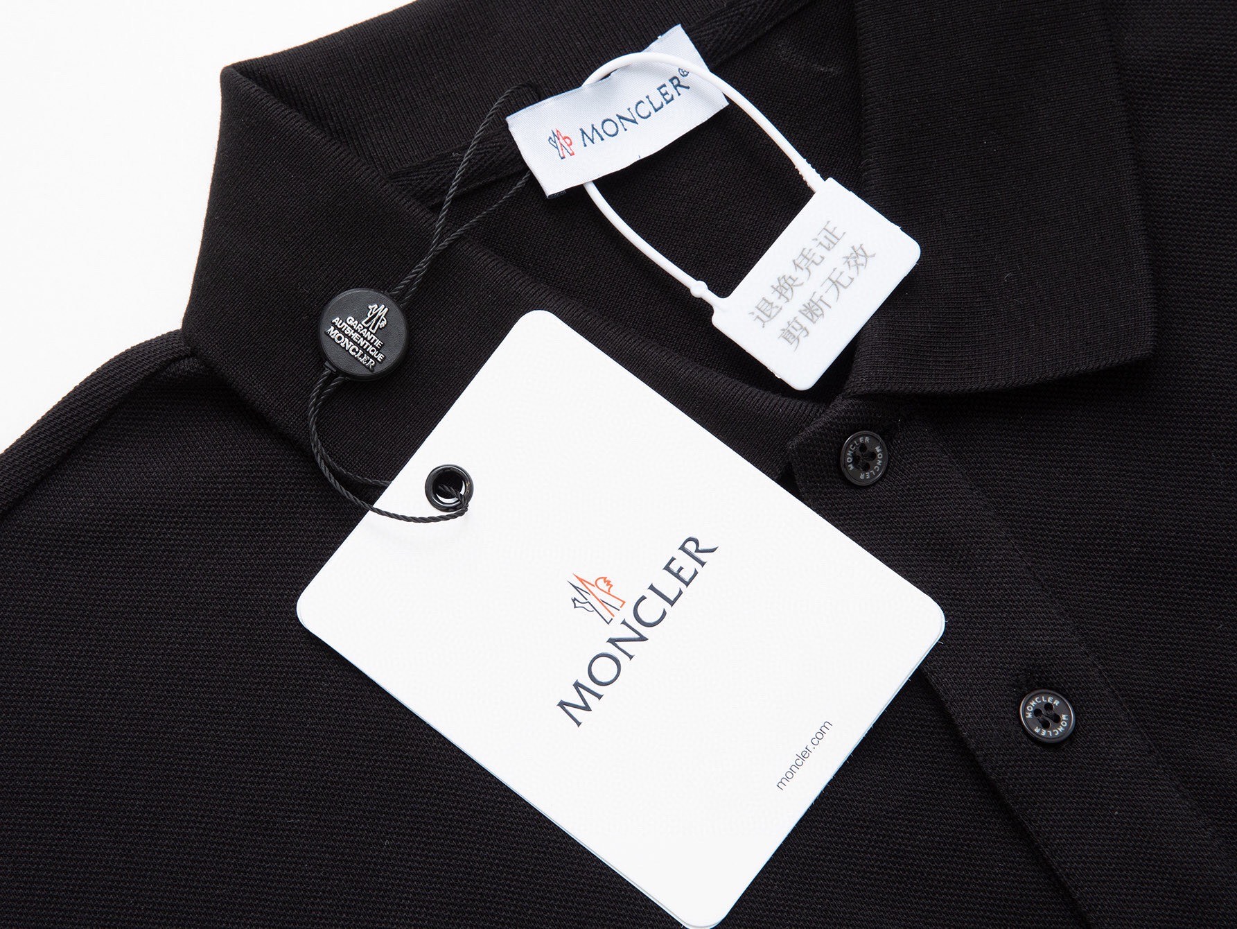 몽클레어 몽클레어 스크립트 로고 피케 셔츠 레플리카 4번 이미지 - 의류 | 세미샵 레플리카 사이트