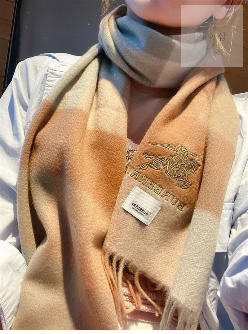 버버리 체크 EKD 캐시미어 스카프 머플러 - 상세 이미지
