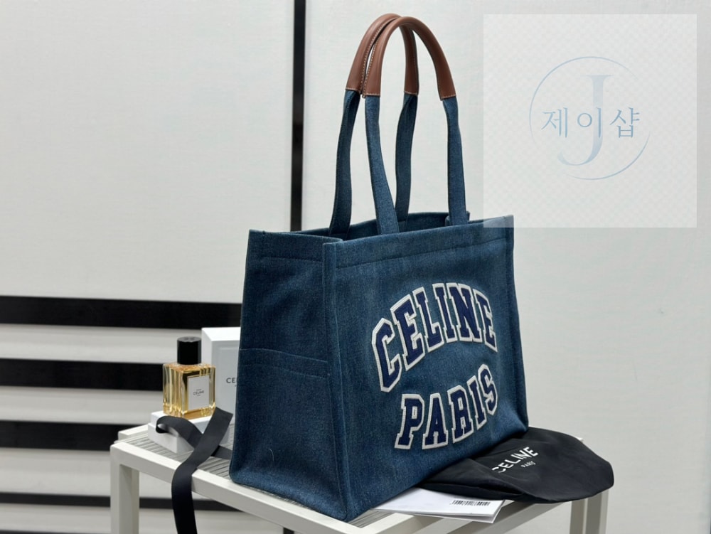 Celine Cabas Blue Denim - 상세 이미지