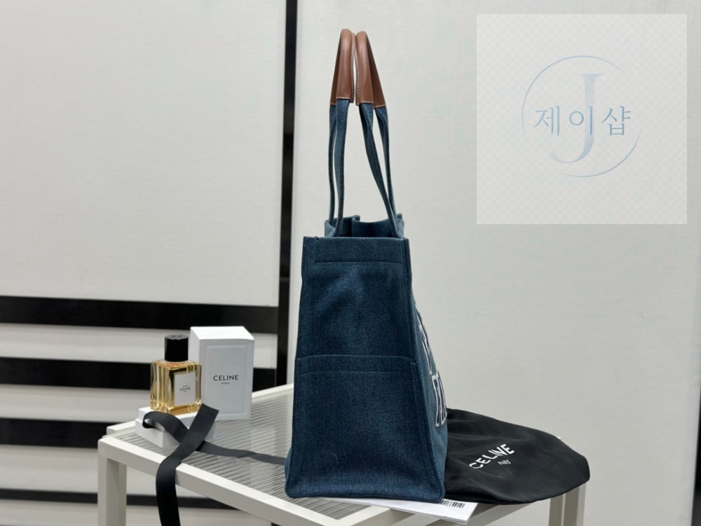Celine Cabas Blue Denim - 상세 이미지