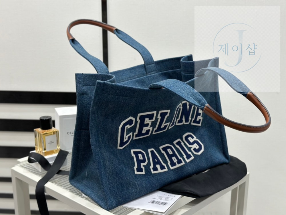 Celine Cabas Blue Denim - 상세 이미지