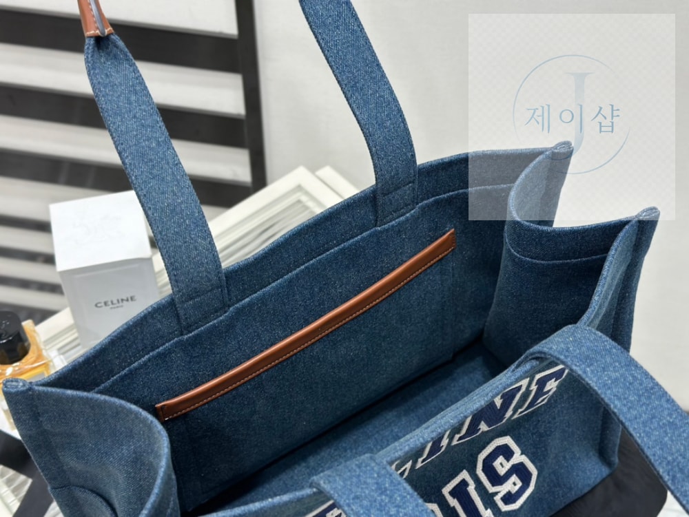 Celine Cabas Blue Denim - 상세 이미지