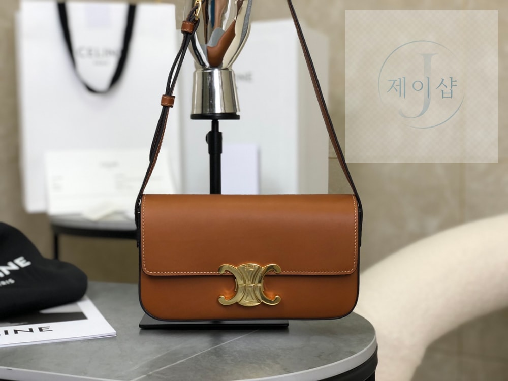 Celine Claude Triomphe Shoulder Bag Calfskin