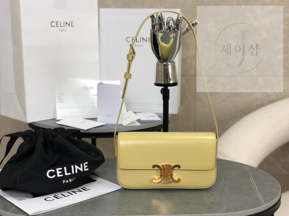 Celine Claude Triomphe Shoulder Bag Calfskin