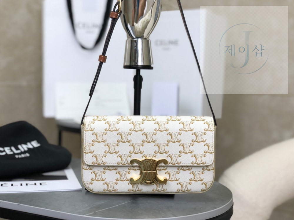 Celine Claude Triomphe Shoulder Bag Calfskin