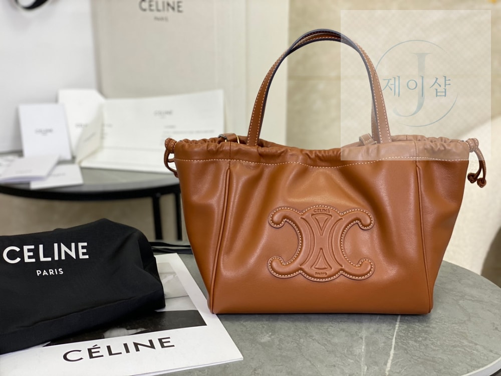 Celine Small Cabas Drawstring Cuir Triomphe In Smooth Calfskin