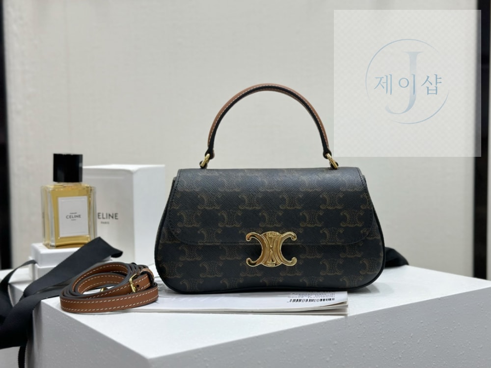 Celine Teen Lola Triomphe Canvas and Calfskin