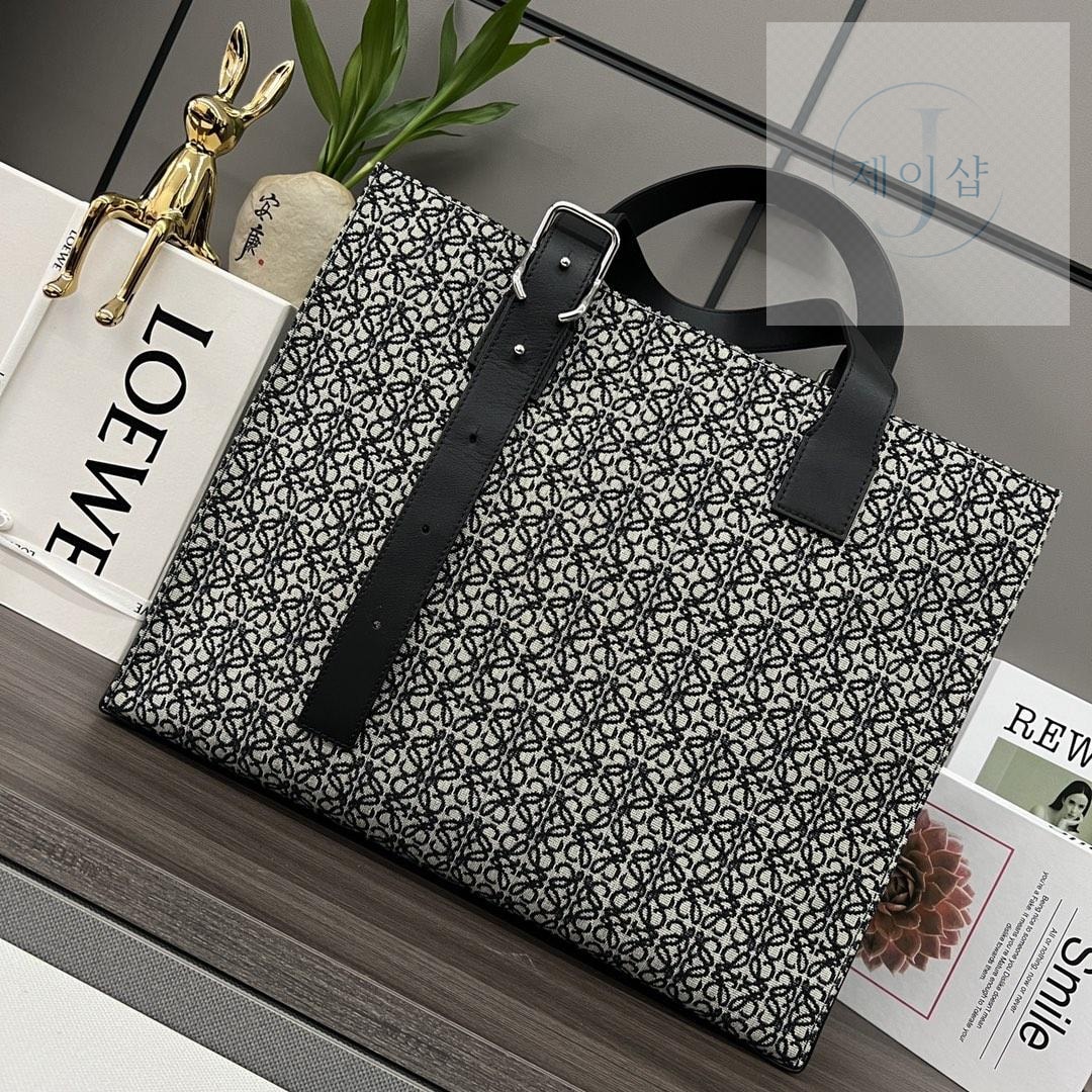 Loewe Anagram Embellished Cotton Blend Tote