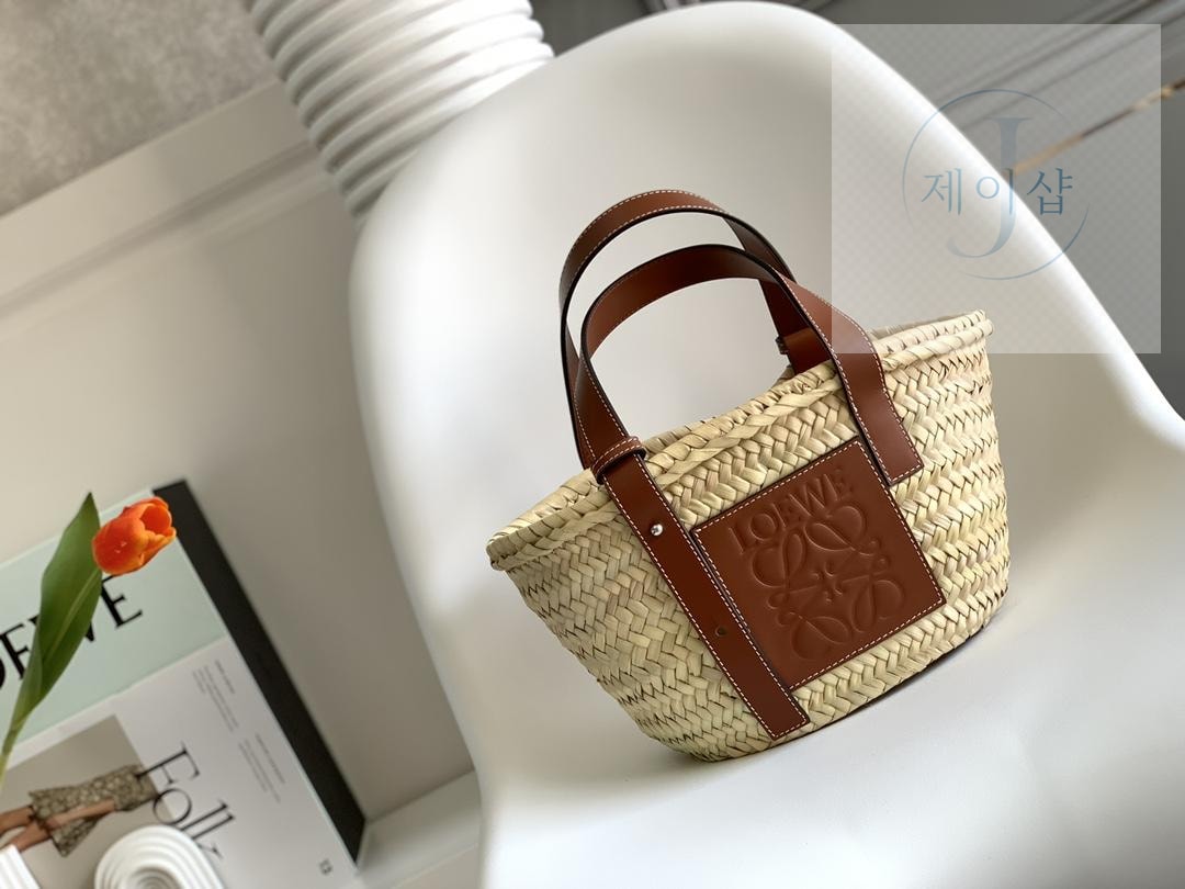 Loewe Anagram Logo Raffia Basket