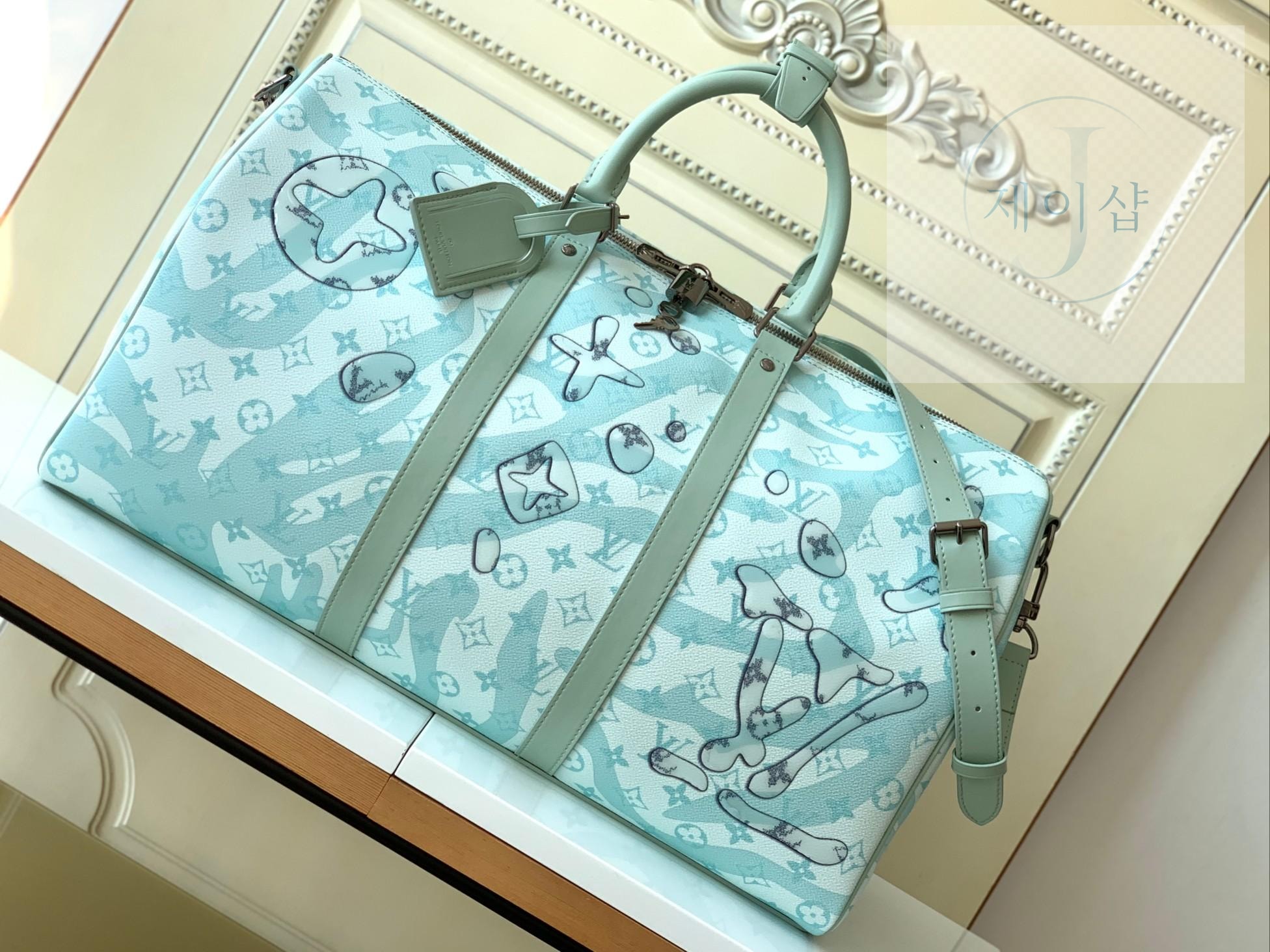 Louis Vuitton Keepall Bandouliere 50 Aqua Garden