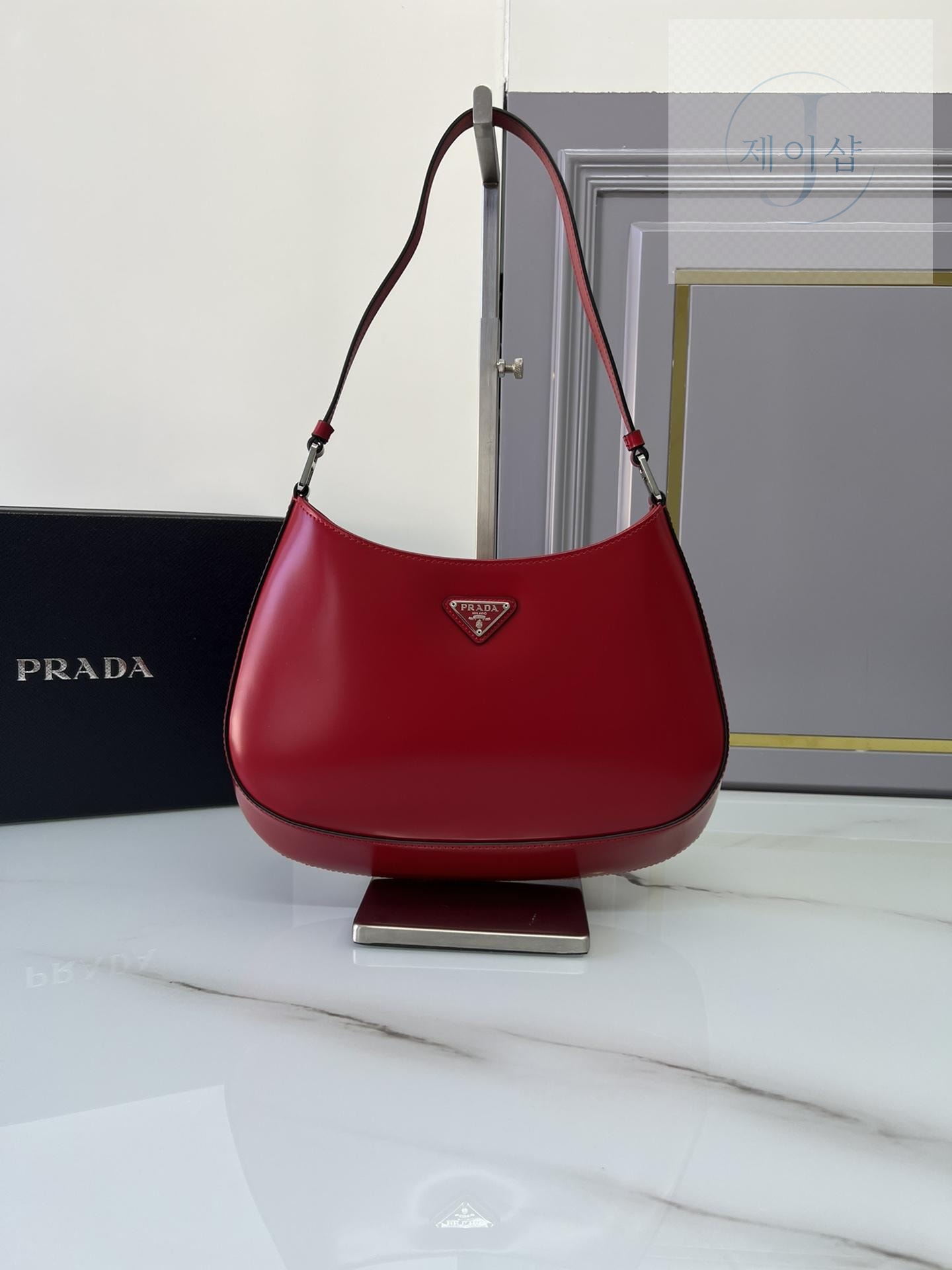 Prada Cleo Brushed Leather Shoulder