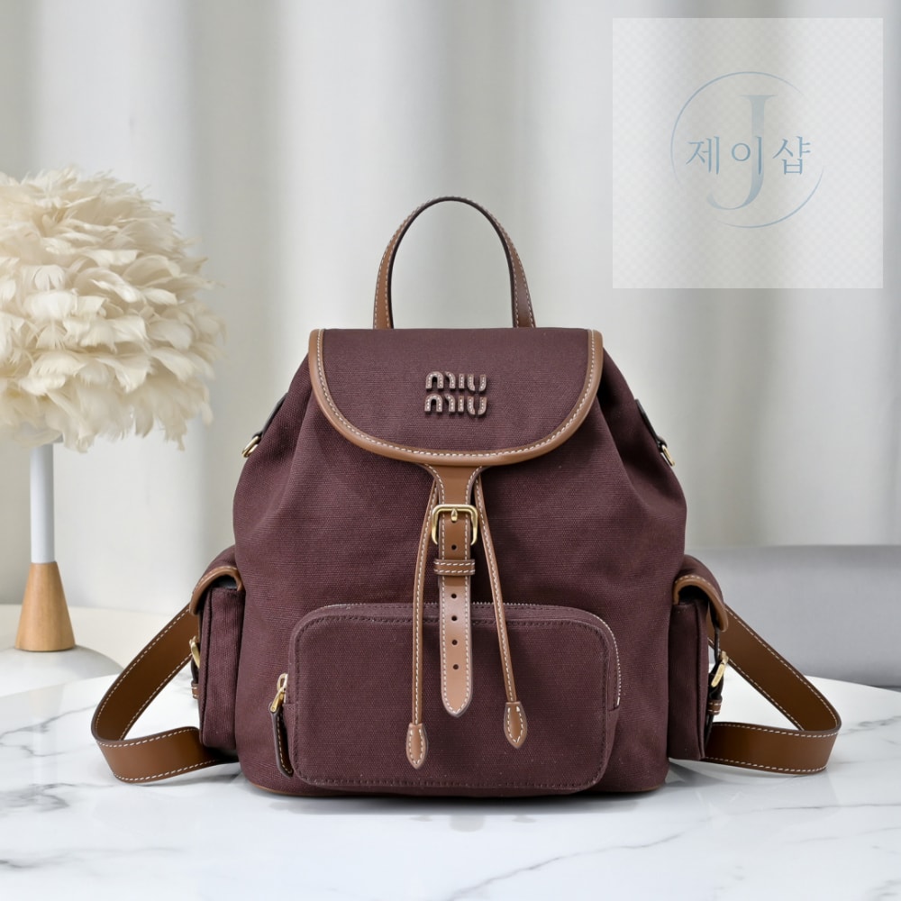 Miu Miu Canvas And Leather Backpack