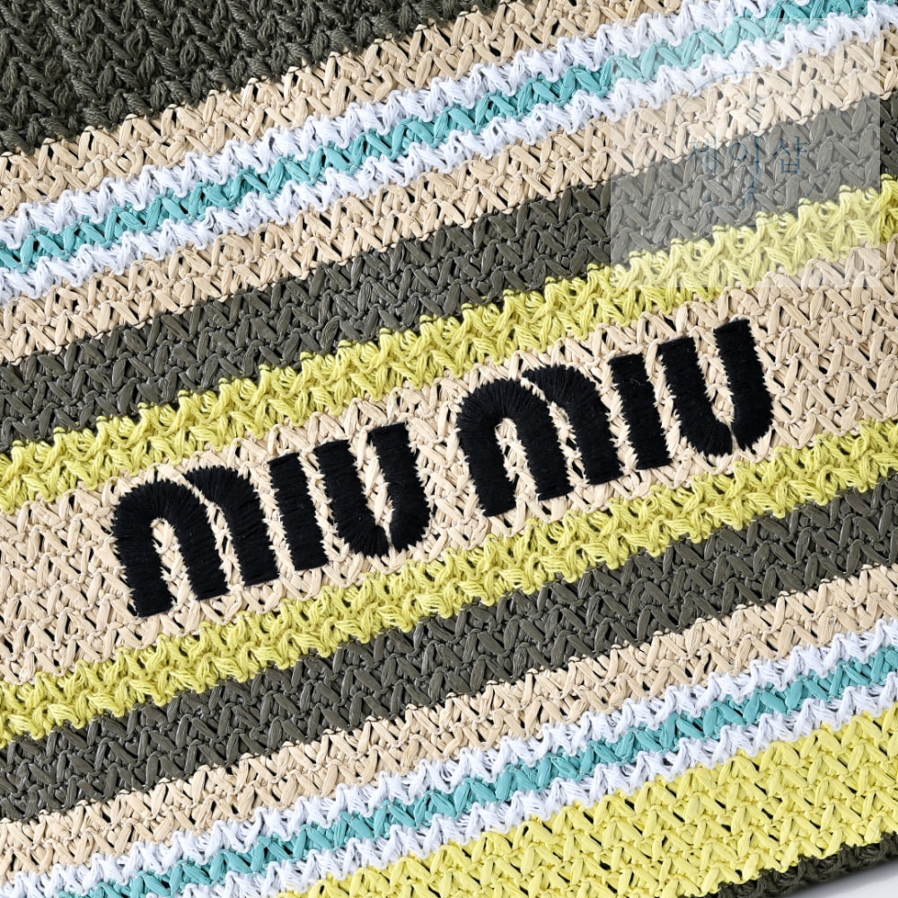 Miu Miu Raffia Woven Tote - 상세 이미지