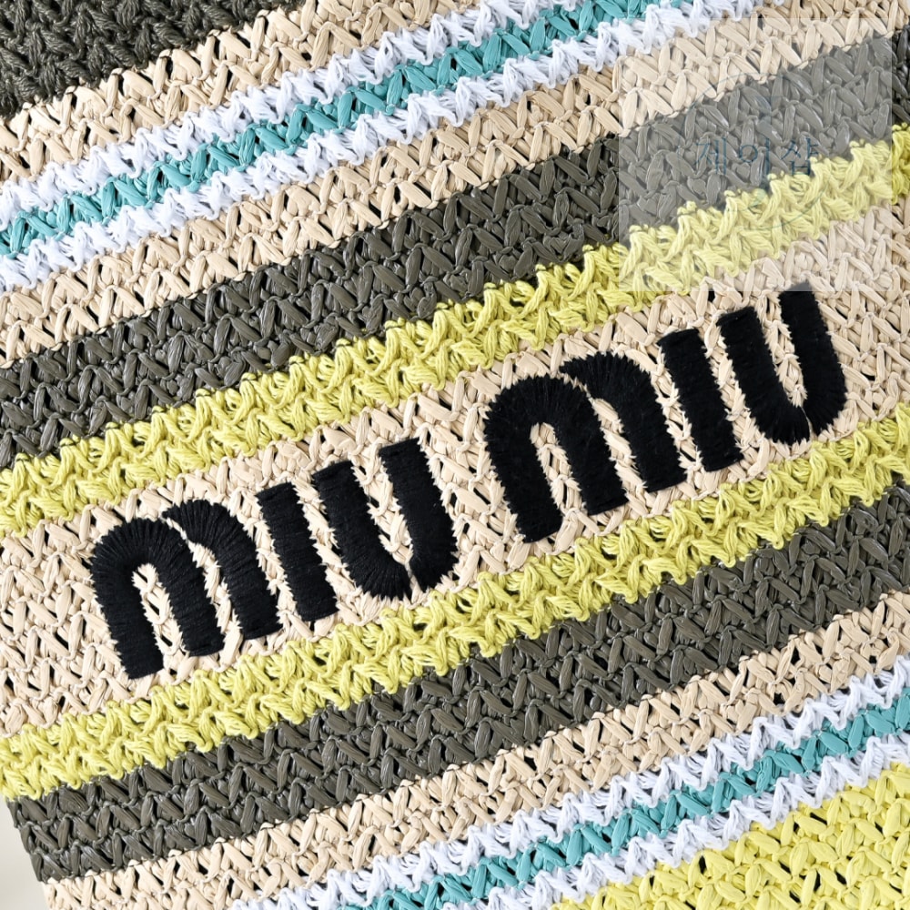 Miu Miu Raffia Woven Tote - 상세 이미지