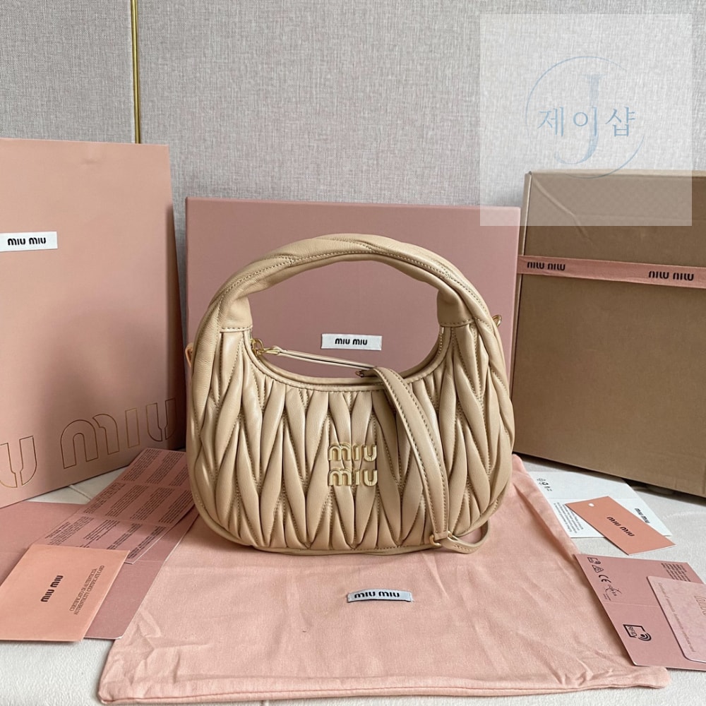 Miu Miu Wander Matelasse Nappa Leather Hobo