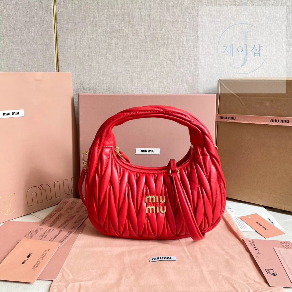 Miu Miu Wander Matelasse Nappa Leather Hobo