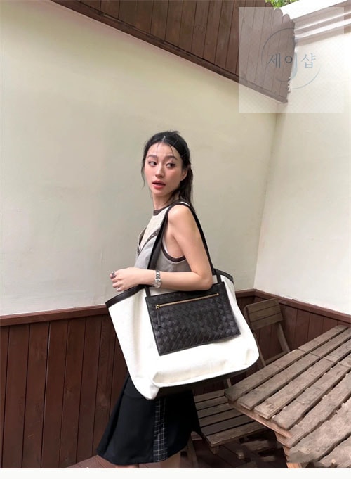 보테가베네타 필립 플랩 캔버스 토트백 2번 이미지