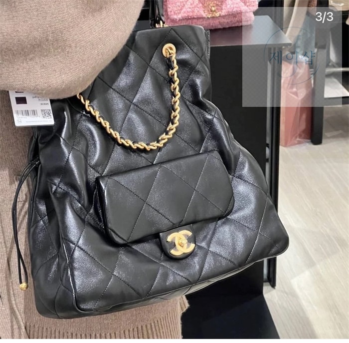 샤넬 25c 골드메탈 원포켓 쇼핑 백 3번 이미지