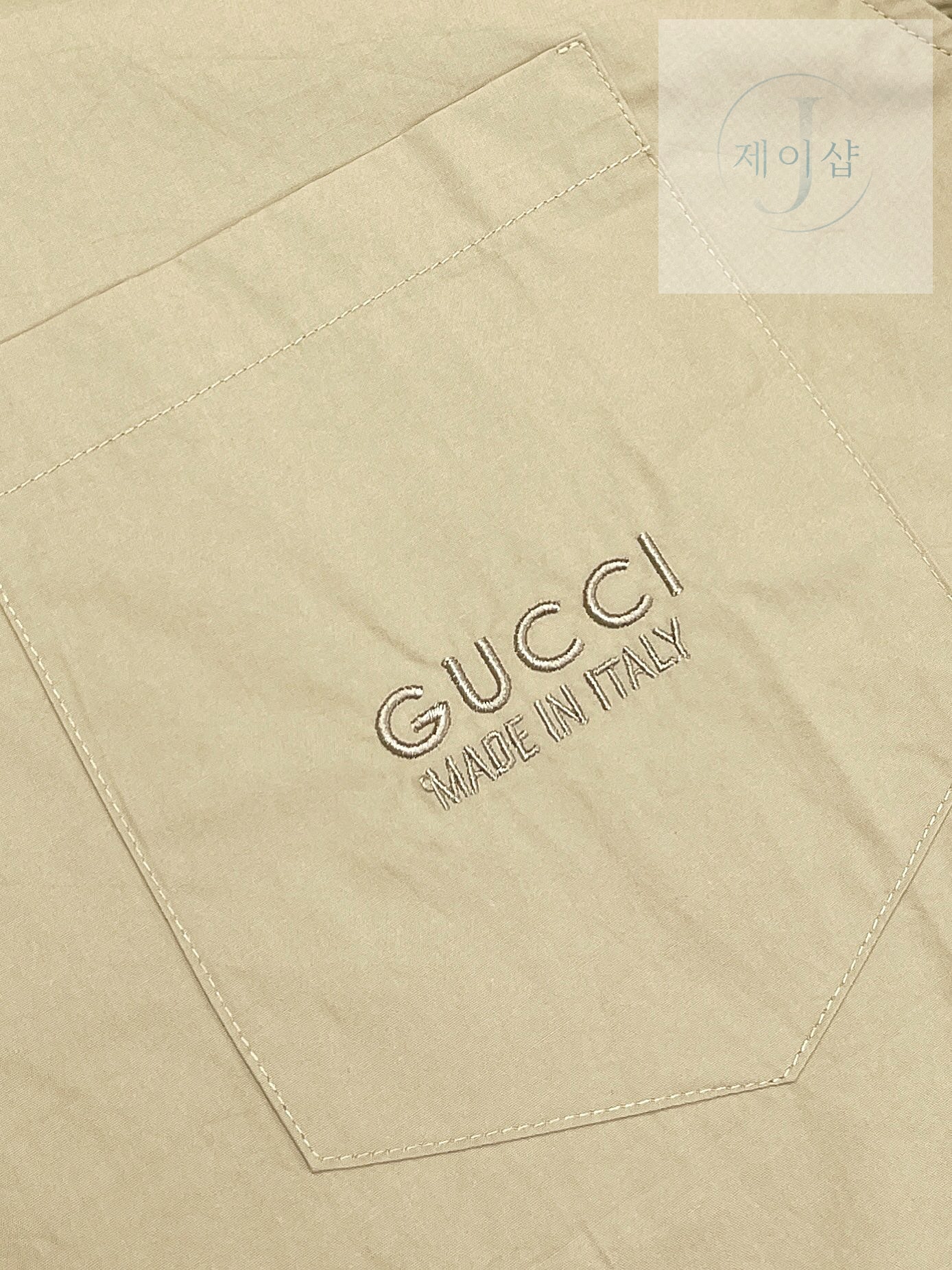구찌 MADE IN ITALY 자수 헤비 코튼 포플린 셔츠 - 상세 이미지